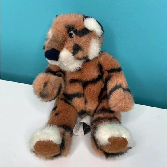 Rare Small Russ Tickles Tiger Cub Soft Toy Teddy Heartcraft Collection Vintage - Picture 7 of 10